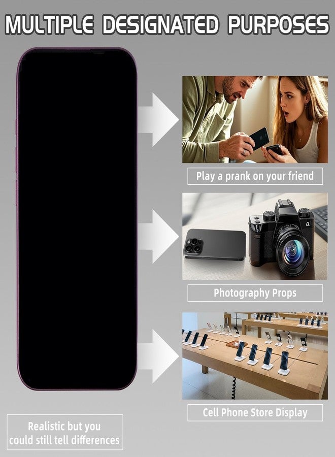 Faawxlo Fake Phone Dummy PropPhone, BlackScreen Decoy PhonePear PhoneNon-Working Phone16 16Pro Max for Kid Play, DisplayPhone Look Like Real Phonepro max16 (16,Pink,Black Screen) - Image 5